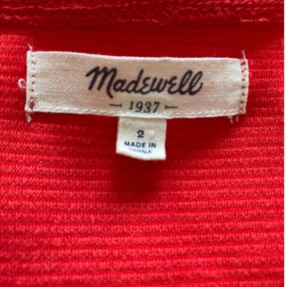 Madewell Deep Orange Ribbed Fit Flare Dress Size 2 - Picture 5 of 5